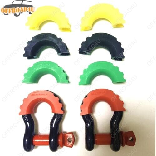 2pcs Shackle Protector Cover 5/8 D Shackle Isolator Anti Rattle Protector Towing Parts For Jeep Offroad Recovery 4x4 Accessories