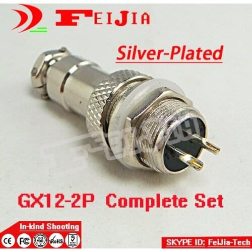 20set/pack 2 Pin 12mm [Silver-plated] Wire Panel Connector kit GX12-2P Socket+Plug,RS765 Aviation plug interface Free Shopping