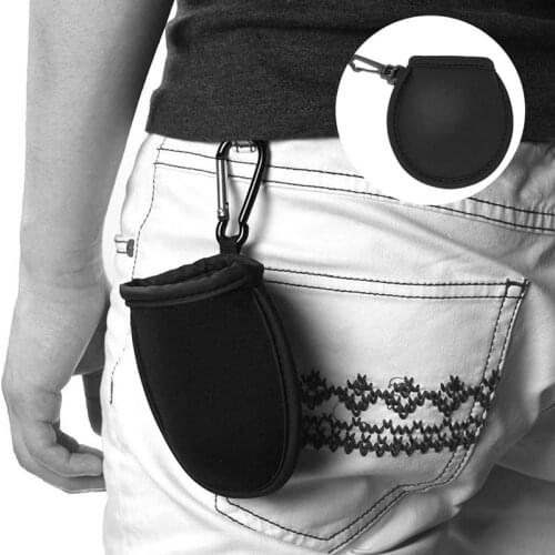 2021New Golf Ball Washer Cleaner Pouch Bag Clip Hook Belt Valuables Fit Men Women Kids Portable Pu Leather Golf Ball Accessories
