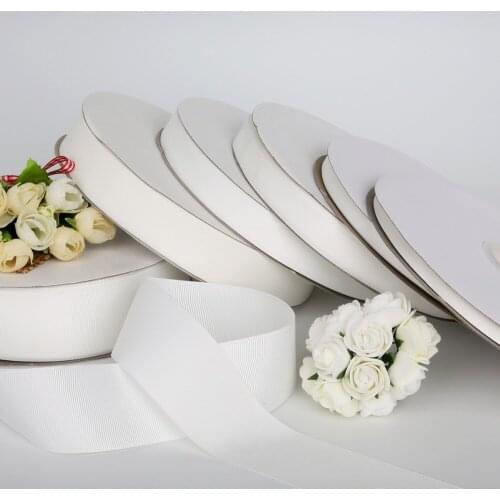 7mm/10mm/15mm/20mm/25mm/38mm White Color Grosgrain Ribbons For Wedding Party Decoration & DIY Gift Wrapping 5Yards/lot