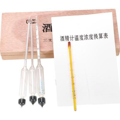 NICEYARD 4 piece/set 0-100% Alcoholometers Professional Breathalyzer Alcohol Tester for Wine Alcohol Concentration Meter