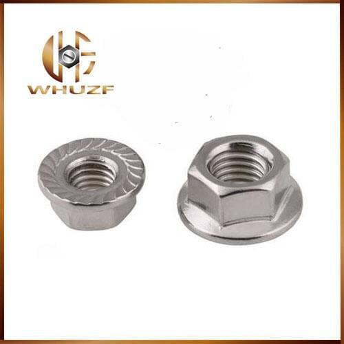 Free shipping 30PCS M6 304 high quality stainless steel flange nut,lock nut,lock hex flange nut hardwar antiskid nut