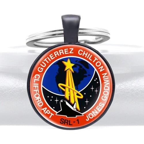 Russian Space Organization Российская космическая организация Glass Dome Keychains Men Women Keyring Jewelry Gifts