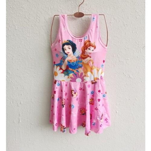 Summer Snow White Cartoon Pattern 5-8 Years Old Childrens Swimsuit Girls One-Piece Swimwear Girls Cute