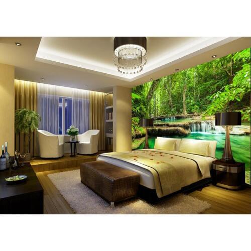 Home Decoration customized wallpaper for walls Green water landscape wallpapers for living room decorative brick wall