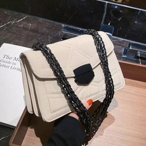 Elegant Female Square Crossbody Bag 2021 Fashion New Quality PU Leather Womens Designer Handbag Chain Shoulder Messenger Bag