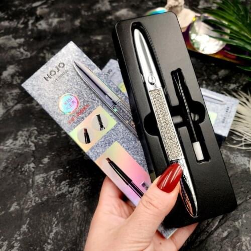 Hojo New Triangle Eyebrow Pencil Shining Diamond Shape Lasting Waterproof Color Non-Makeup with Brush Gift Refill Brow Brush
