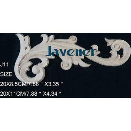 J11- 20x9cm Wood Carved Corner Onlay Applique Unpainted Frame Door Decal Working carpenter Decoration