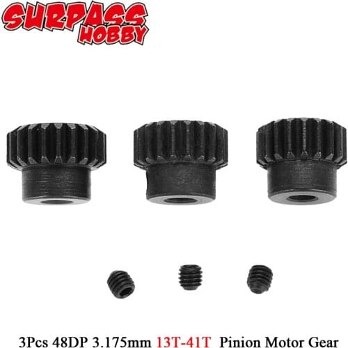 3Pcs 48DP 3.175mm 13T-15T/16T-18T/ 19T-21T/21T-23T Pinion Motor Gear Combo Set for 1/10 RC Brushed Brushless Car motor