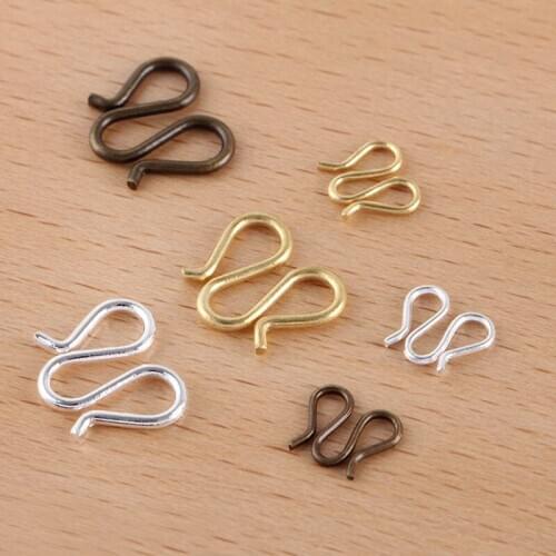200pcs End Connectors W M Shape Hook Clasps Findings DIY Crafts Necklace Bracelet End Clasps Connectors