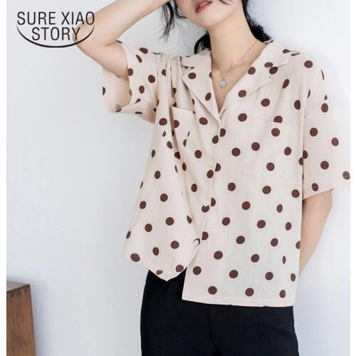 Summer blouses for women blusas mujer de moda 2019 polka dot blouse womens tops and blouses office wear shirt women 4650 50