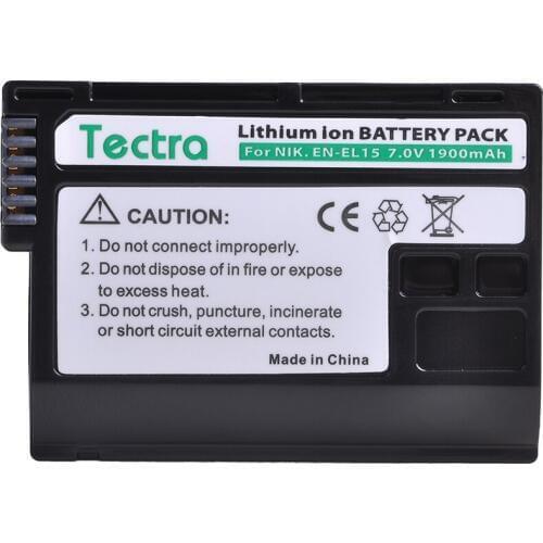 Tectra 1900mAh EN-EL15 ENEL15 Li-ion Battery for Nikon D750 D7000 D7100 D7200 D800 D800E D810 D600 D610 D850 V1 DSLR Battery