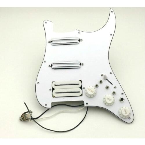Multifunction Double capacitor SSH White Dual Humbucker Guitar Pickups Pickguard Wiring Connection Suitable for Start Guitar