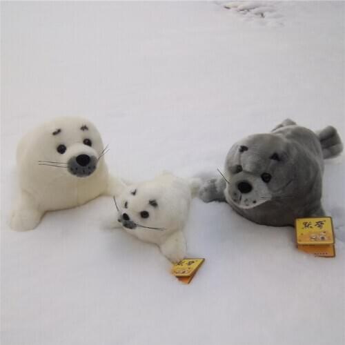 Marine animal white or gray seal plush toy b4842