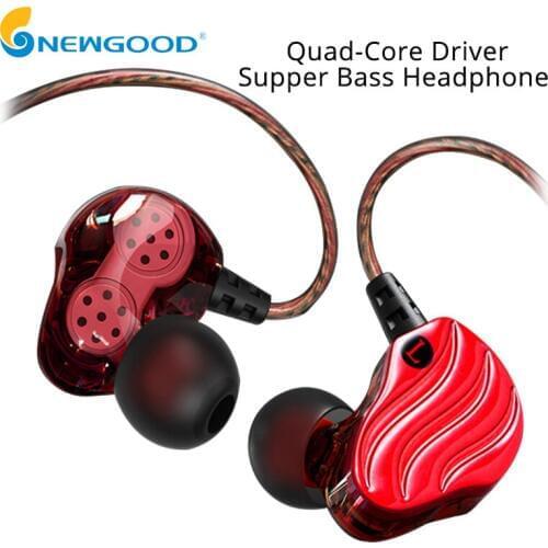 Dual Driver Earphones With Microphone Hifi Headset Stereo Bass Sport headset with mic 3.5mm in-ear wired earphone For iPhone