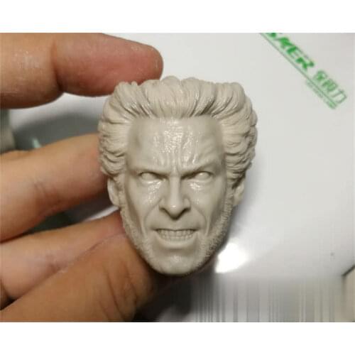 Unpainted 1/6 Scale Movie Character Jackman Grinning Angry Head Sculpt Model For Action Figure Dolls Painting Exercise No.105