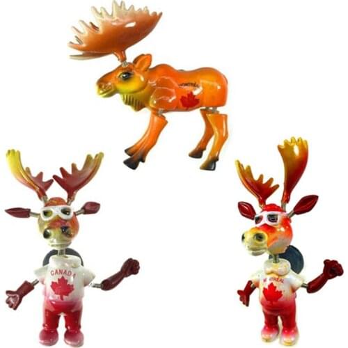 New Hand painted Elk In Montreal, Canada 3D Fridge Magnets World Travel Souvenirs Refrigerator Magnetic Sticker Gift