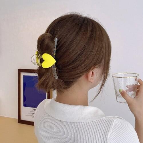 New Women Elegant Heart Hairpin Plastic Hairclips Hair Decorate Hair Claws Cute Fashion Hair Accessories wsuwki do wlosow 2021