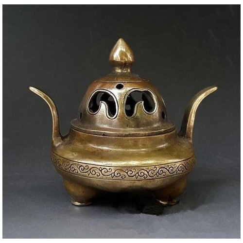 Ntique bronze copper ornaments small antique crafts twelve zodiac lion disc smoked copper incense burner