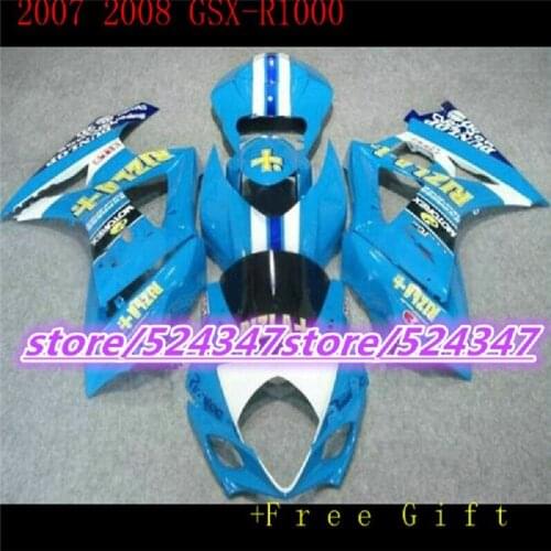 Bodywork fairings for Suzuki GSXR1000 GSX-R1000 2007 2008 K7 GSXR 1000 07 08 blue white black fairing set