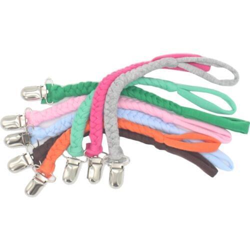 2019 Braided Leather Pacifier Clips Chains Clip Pacifier Holder Strap Nipple Holder Soother Chain For Infant Baby Feeding Hold