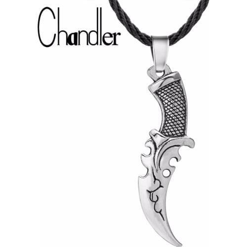 Chandler Dagger Necklace For Male M9 Best Friends CS GO Necklace Titanium Bayonet Knife Claw Man Jewelry Punk Gothic Jewelry