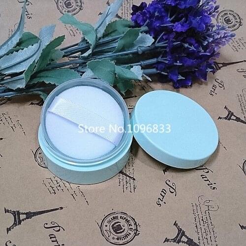 30PCS Empty Blue Green Loose Powder Case with Sifter, Plastic DIY Cosmetic Powder Box with Puff, Sifter Jar Makeup Tool 8g 10g