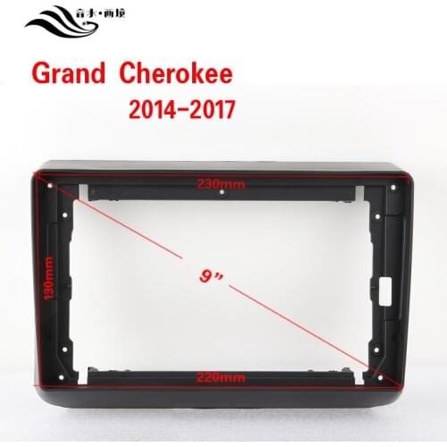Double Din Black ABS Trim Fascia Frame For Jeep Grand Cherokee Refit 9" Car Android Radio Navigation DVD Mounting Dashboard