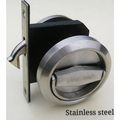 304 stainless steel sliding door lock kitchen toilet bathroom folding door lock hook lock invisible double-sided