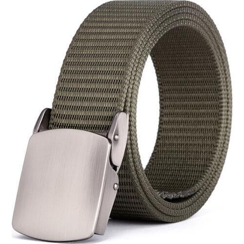 Lightweight Breathable Comfortable Quick-drying Nylon Men Waistband Youth Leisure Alloy Smooth Buckle Trendy Multicolor Belt