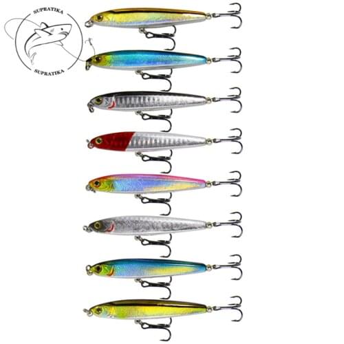 Sea Fishing Lures Outdoor Pencil Long Shot Submersible Pencil Artificial Plastic Hard Bait Sinking 8cm/10cm4g/18g 3D Eyes