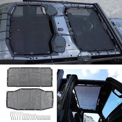 Mesh UV Sun Shade Soft Top Insulation Net Cover Forfor Jeep Wrangler JL 2018+ 4Door