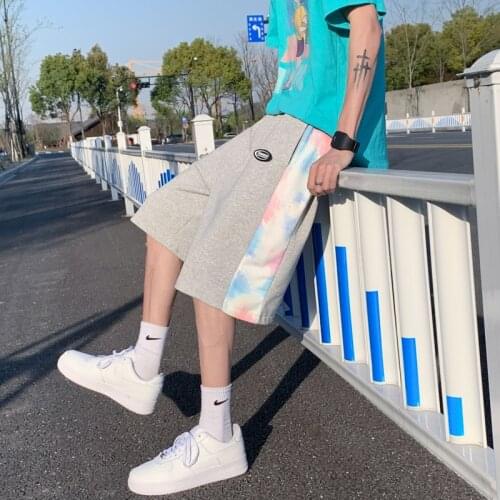 Men Casual Shorts Patchwork Short Pants Male Korean Style Loose Breathable Summer Basketball Skateboard Sports shorts 5XL-M