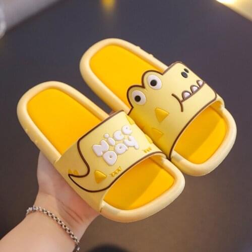 Cartoon Dinosaur Children Slippers Summer Boys Girls Non-Slip Soft Sole Slides Home Indoor Bathroom Slippers Comfort Kids Shoes