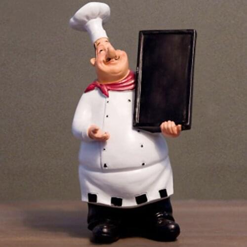 Ornaments Chef Decoration Small Decorative Items For Kitchen Bar Café Resin Function Figurines Creative Vintage Message Board