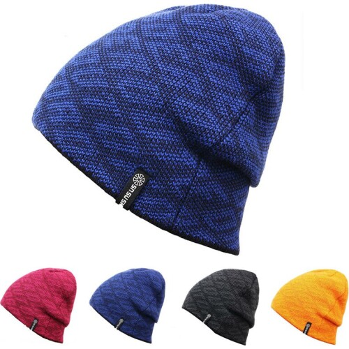 Unisex Men Women Skiing Hats Warm Winter Knitting Skating Skull Cap Hat Beanies Turtleneck Caps Ski Cap Snowboard Hats