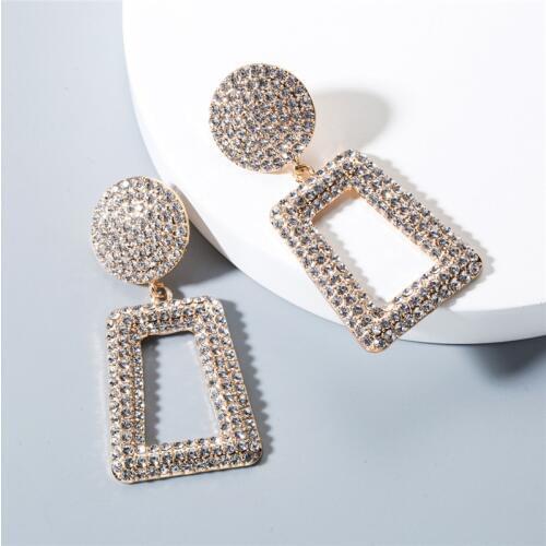 Vintage Large Earrings for Women Luxury Yellow Statement Stud Earring Female Fashion Jewelry