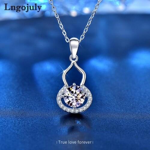 Women Wedding Necklace 925 Sterling Silver Moissanite Pendant Necklaces For Women Bride Wedding Party Solid Silver 925 Jewelry