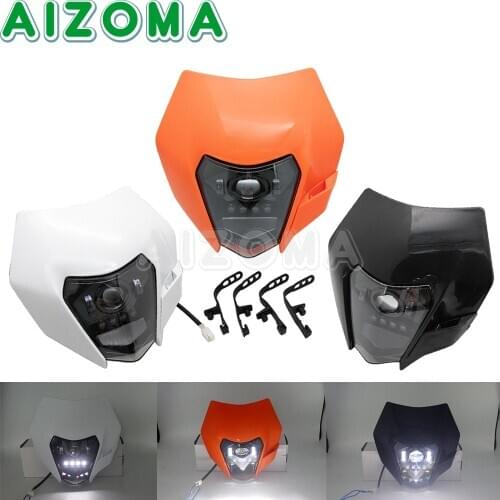 12V 6500K Off-Road Motocross Assembly Led Headlight For EXC XC-W F 150-500 690 SMCR 6-Day Front Lamp DRL White Running Light