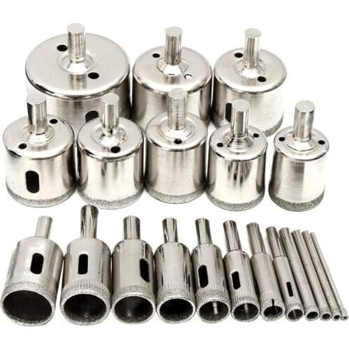 20 Pieces Diamond Holesaw Drill Bit Set For Glass, Tile, Jewelry Diy, Extractor Remover Tools Hole Saws Set Kit For Glass, Porce