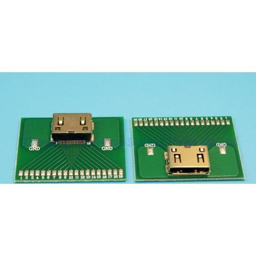 20pcs/lot MINI HDMI female socket with PCB board hdmi C type test board