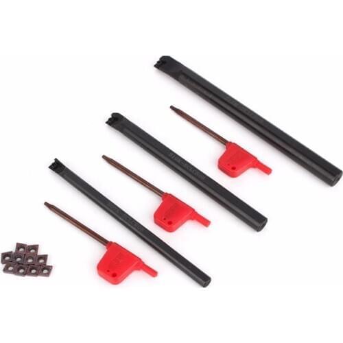 3pcs SCLCR Lathe Boring Internal Turning Bar Holder Turning Tool + 10 Pcs CCMT0602 Insert +3Pcs Wrench For Lathe Turning Tools