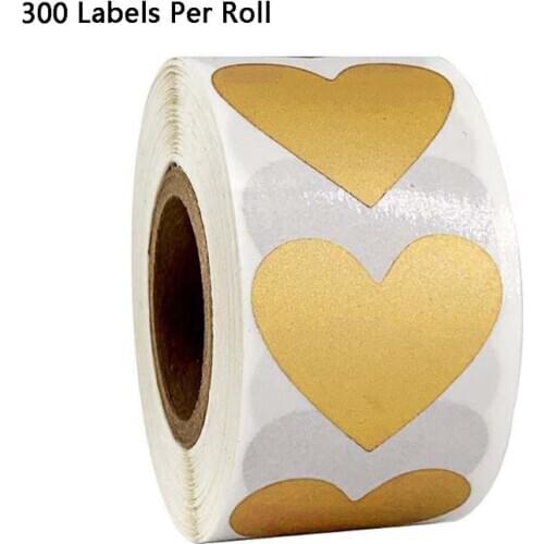 300pcs/roll Heart Stickers Stamp Envelopes Cards Packages Scrapbooking Stationery Decoration