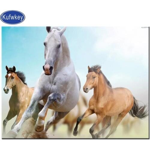 5d diy diamond painting full square drill round diamond embroidery horse picture mosaic diamond rhinestone animal wall art sale