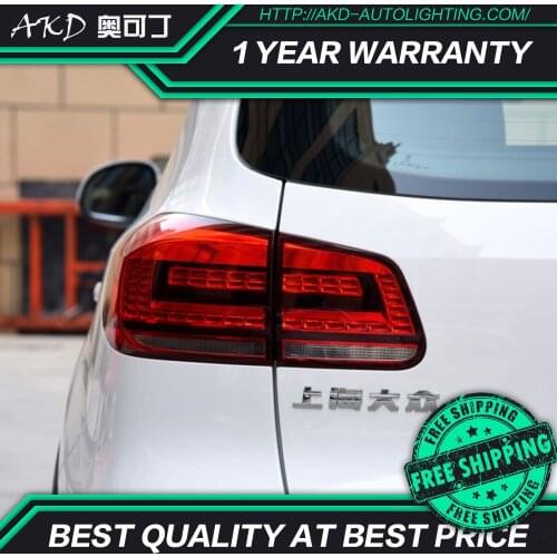 AKD tuning cars Tail lights For VW Tiguan 2013 Taillights LED DRL Running lights Fog lights angel eyes Rear parking lights