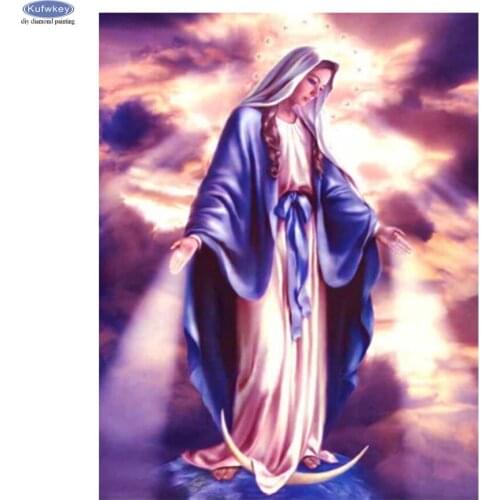 DIY 5D Diamond Painting Virgin Mary Wall Decor Full Square Rhinestone Pasted Diamond Mosaic Embroidery Religion Pattern Gift