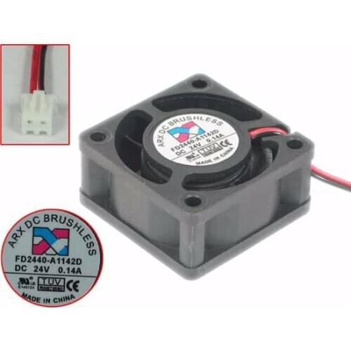 ARX FD2440-A1142D DC 24V 0.14A 40x40x20mm 2-wire Server Cooling Fan