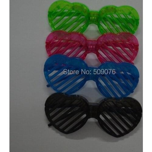Free shipping 120pcs/lot LED Flashing Light Up Heart-shaped glasses led Shutter glasseshalloween mask for Party Supplies