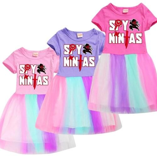SPY NINJAS 3D Print Kids Dresses for Girls Fashion Pageant Dress Clothes Girl Princess Dress Toddler Dress Tutu Flower Dresses