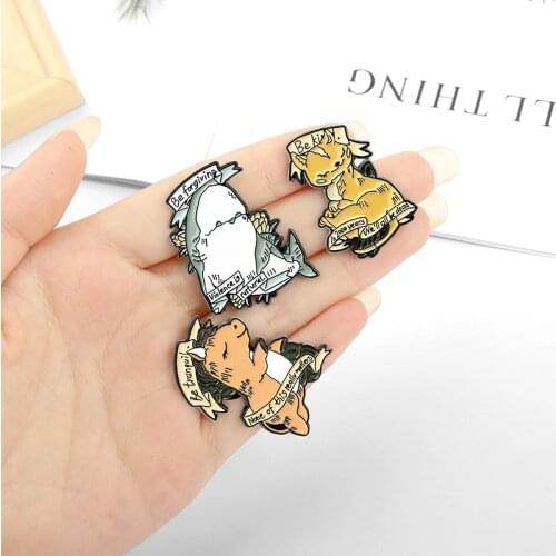 Enamel brooches with animal banner Horse donkey turtle cat shark Lapel Pin Close your eyes and smile Fun badge Jewelry Gifts